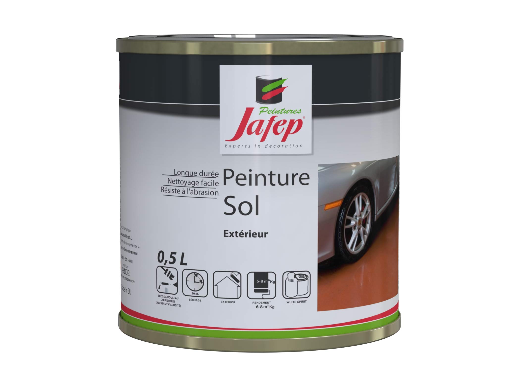 Peinture sols grège Jafep haute résistance pour béton et bois