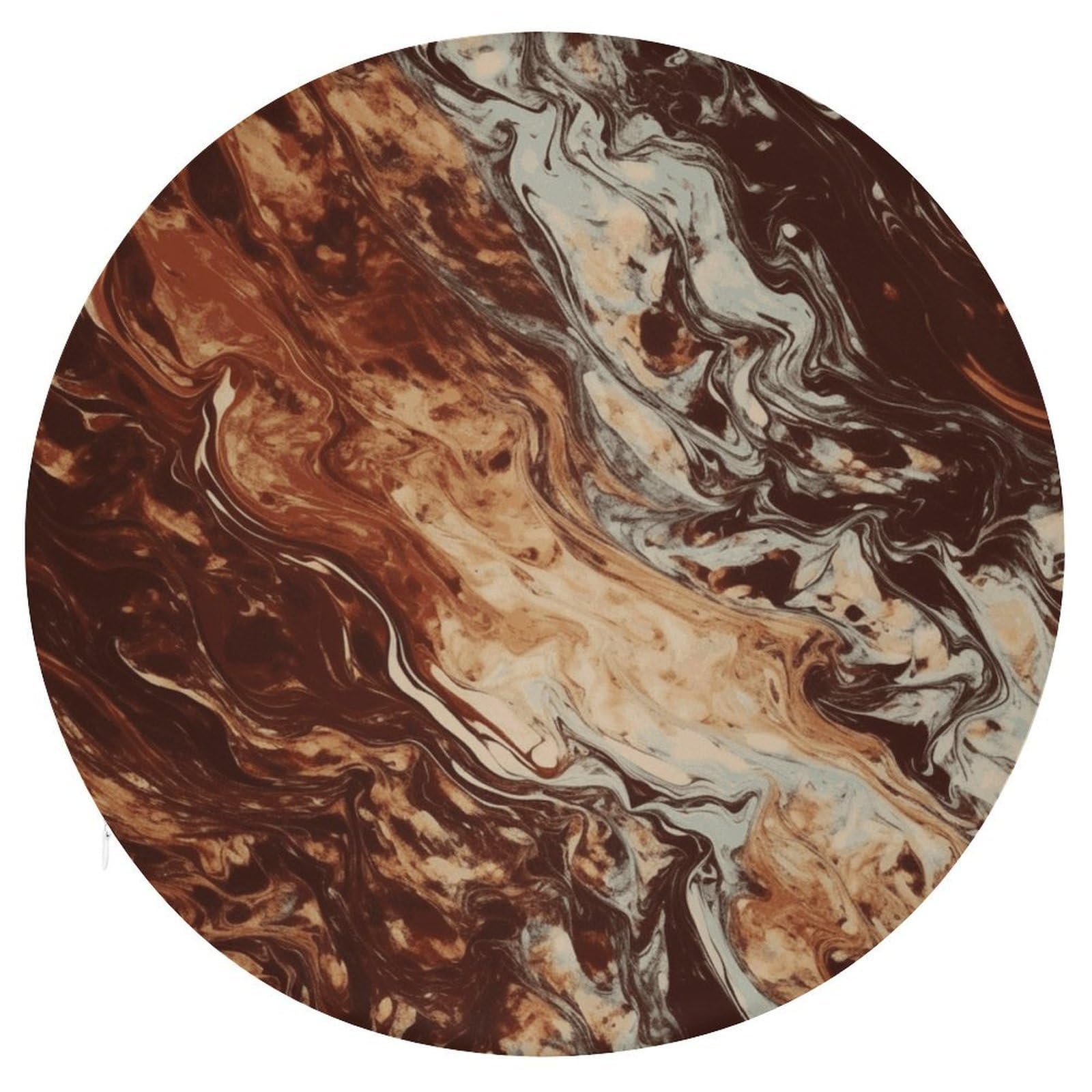 Wsoihfec Style Marble Mixed Brown Seat Cushion Round Chair Pad