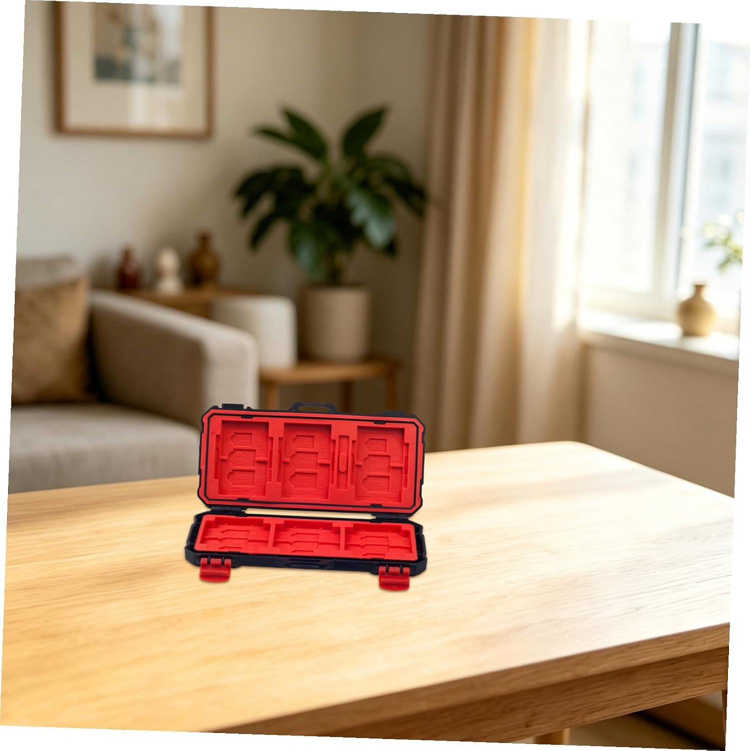 Memory Card Protective Case Holder Shock Proof ABS Red