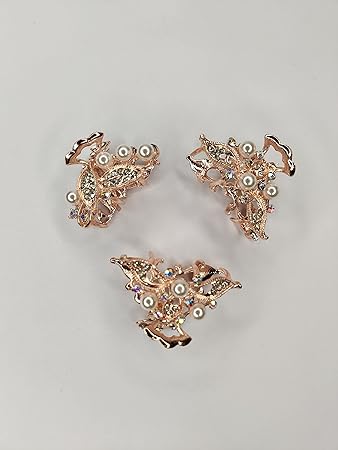 ZUPEYA Crystal Hair Buckle, Non-Slip Strong Jaw Clips for Thick and Thin Hair, Heavy Crystal Hair Claws (Pack of 3)