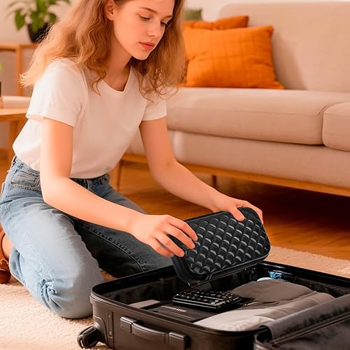 Miniatura 9 de Estuche organizador de lentes de sol, soporte para múltiples pares de anteojos, almacenamiento de viaje para lentes de sol con 8 compartimentos