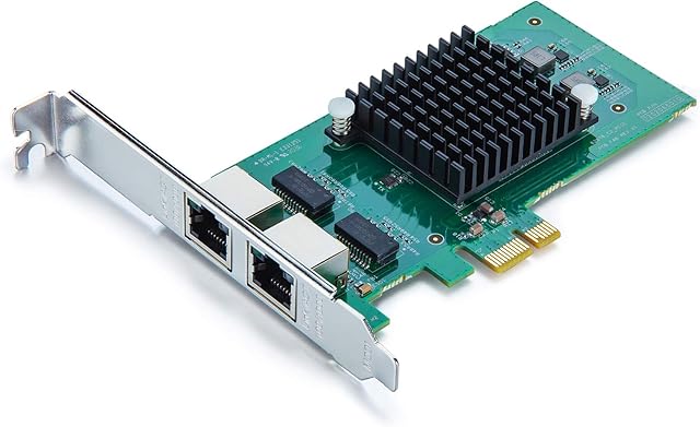 Gigabit PCIE Network Card for Intel E1G42ET - 82576 Chip, Dual RJ45 Ports, 1Gbit PCI Express Ethernet LAN Card, 10/100/1000Mbps NIC for Windows Server, Win8, 10, XP and Linux, 3-Year Warranty