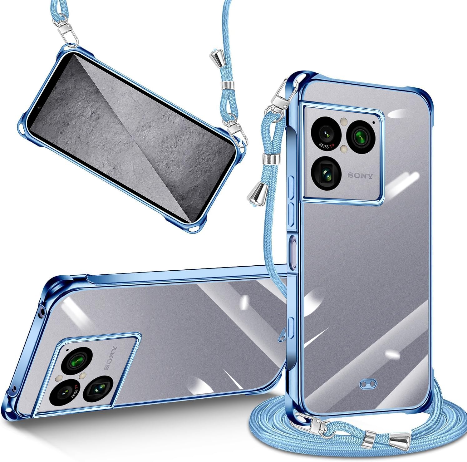 tuulaasii For Xperia 1 VIII 用 ケース クリア ショルダー エクスペリア 1 VIII 肩掛け 縄掛け TPU