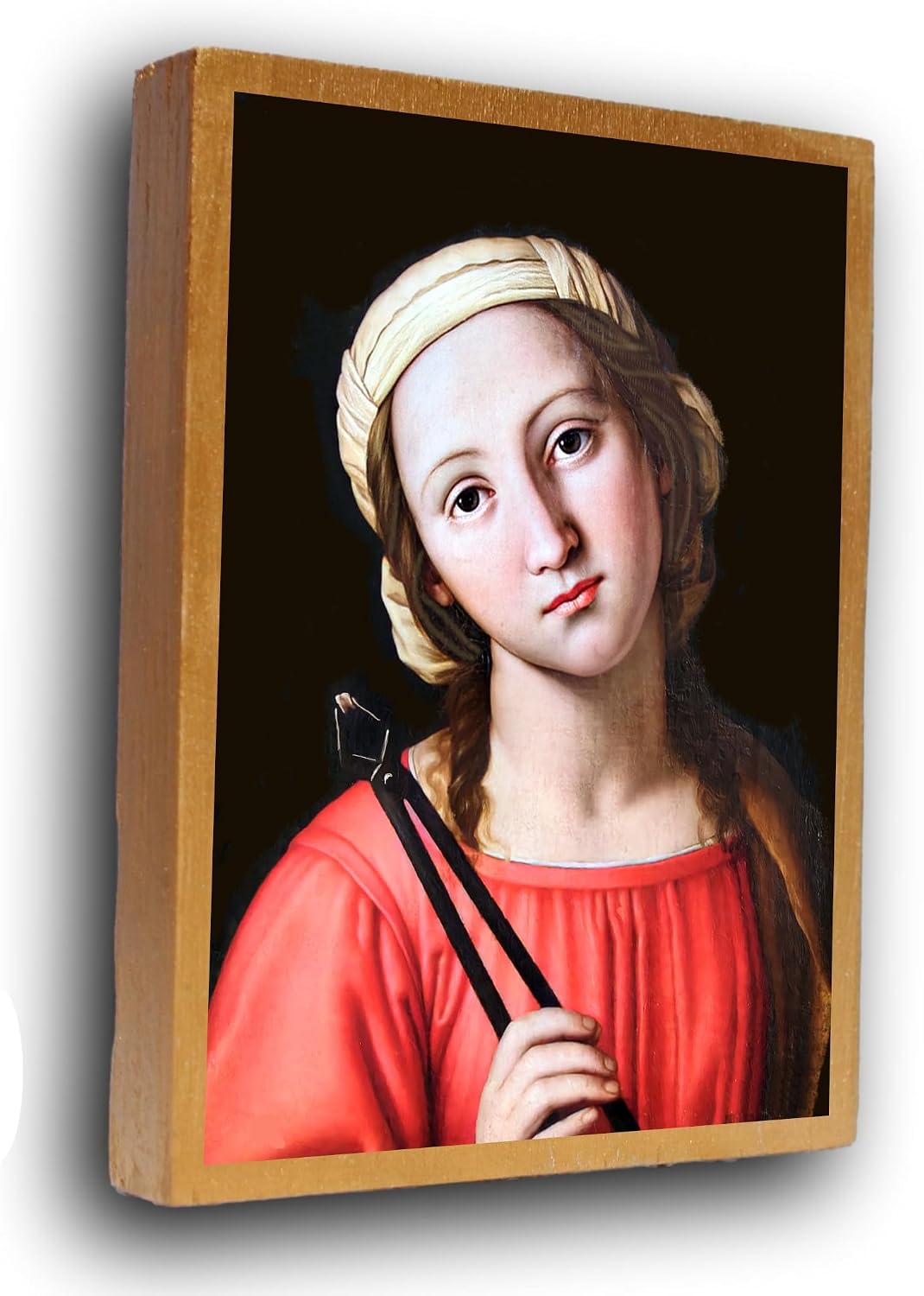 HABAKUK Art St Apollonia icon, Saiint Apollonia, santa Apollonia, patron saint of dentists, gift for the home religious (LARGE 6,53 x 4,92 in= 16,6 x 12,5 cm)