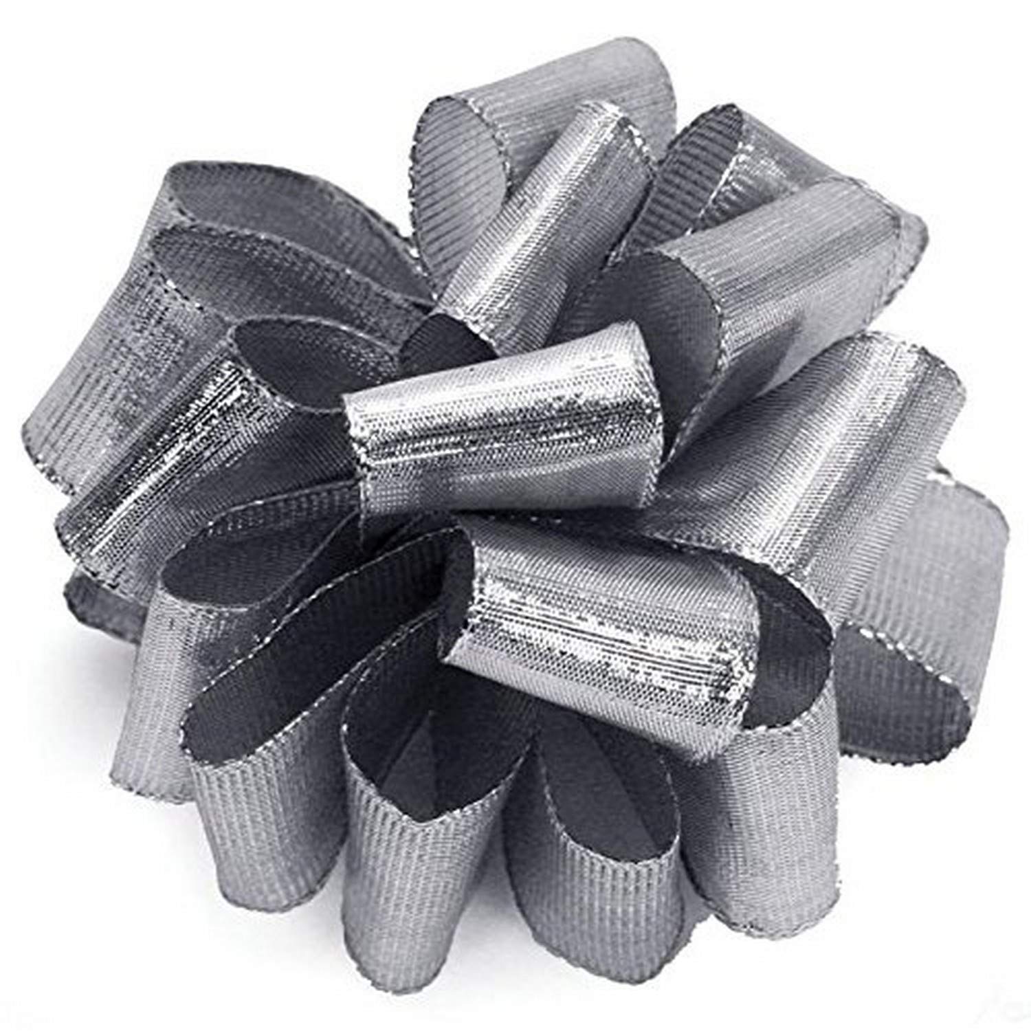 Berwick Offray Dynasty Metalique Silver Ribbon - 1/2 Inch Width X 25 Yards Roll