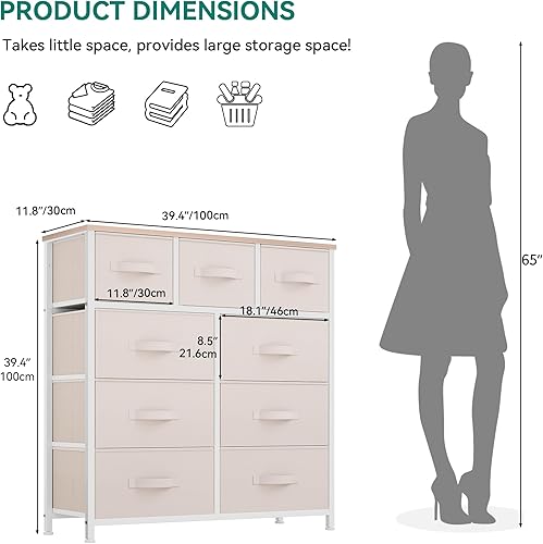 Miniatura 3 de YITAHOME Cómoda de tela con 5 cajones, cómoda de tela, organizador para habitación