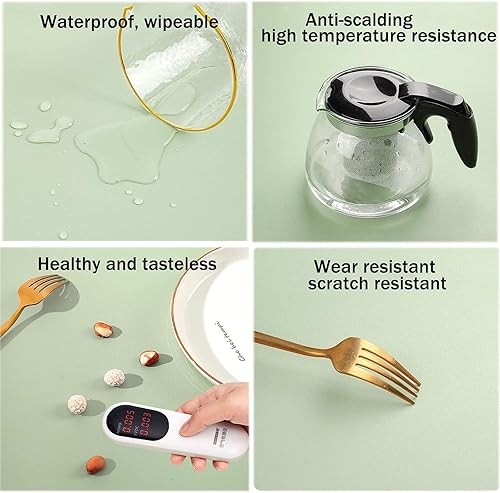 Miniatura 3 de Alfombrilla de escritorio de piel sintética grande para mouse para oficina, a prueba de calor, impermeable, a prueba de aceite, lavable, protector