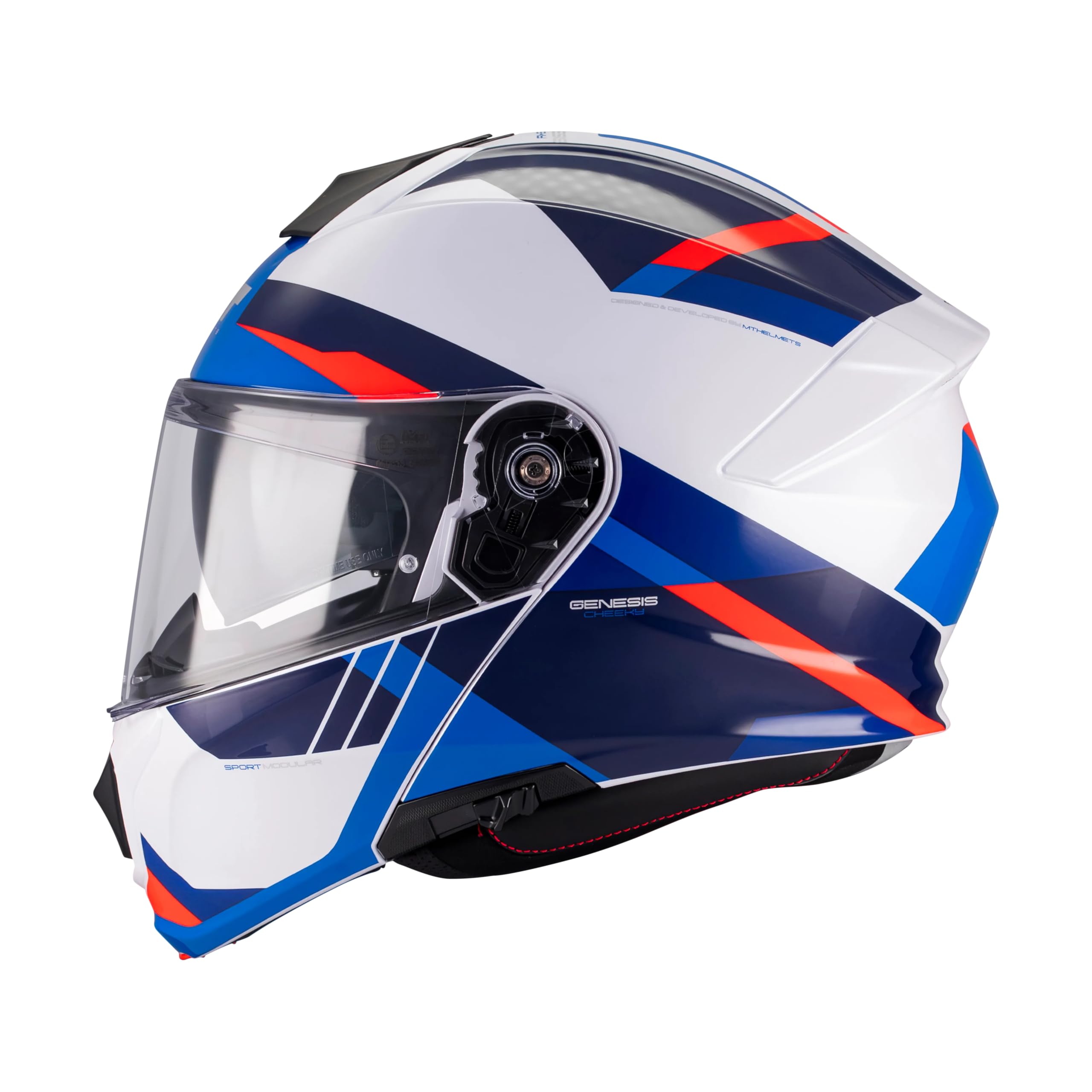 Casco Modular MT Helmet Genesis R SV Cheeky A7 Brillo con Visor Solar Integrado 22.06