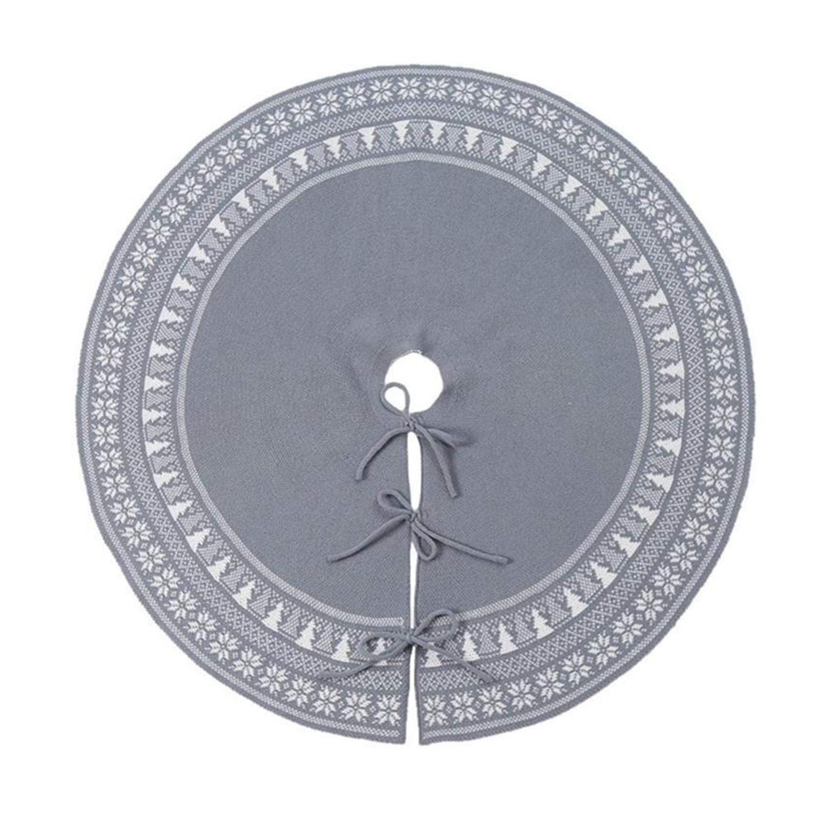 Tappeto sottostante Decorazione per albero di Nata Gonna for albero di Natale in maglia da 92/122 cm, for decorazioni natalizie e di Capodanno.(Grey,122x122cm)