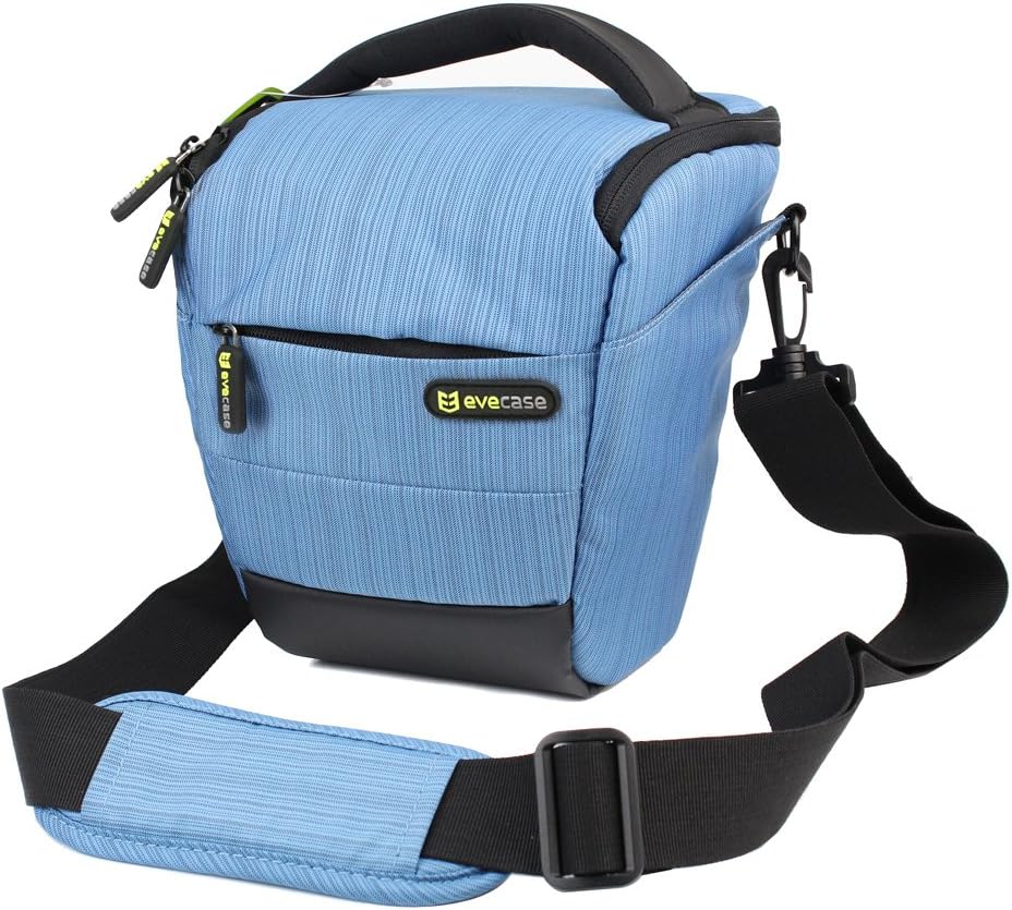 Camera Case - Evecase Digital SLR / DSLR Professional Camera Shoulder Bag For Compact system, Hybrid, SLR / DSLR and High Zoom Camera - Blue