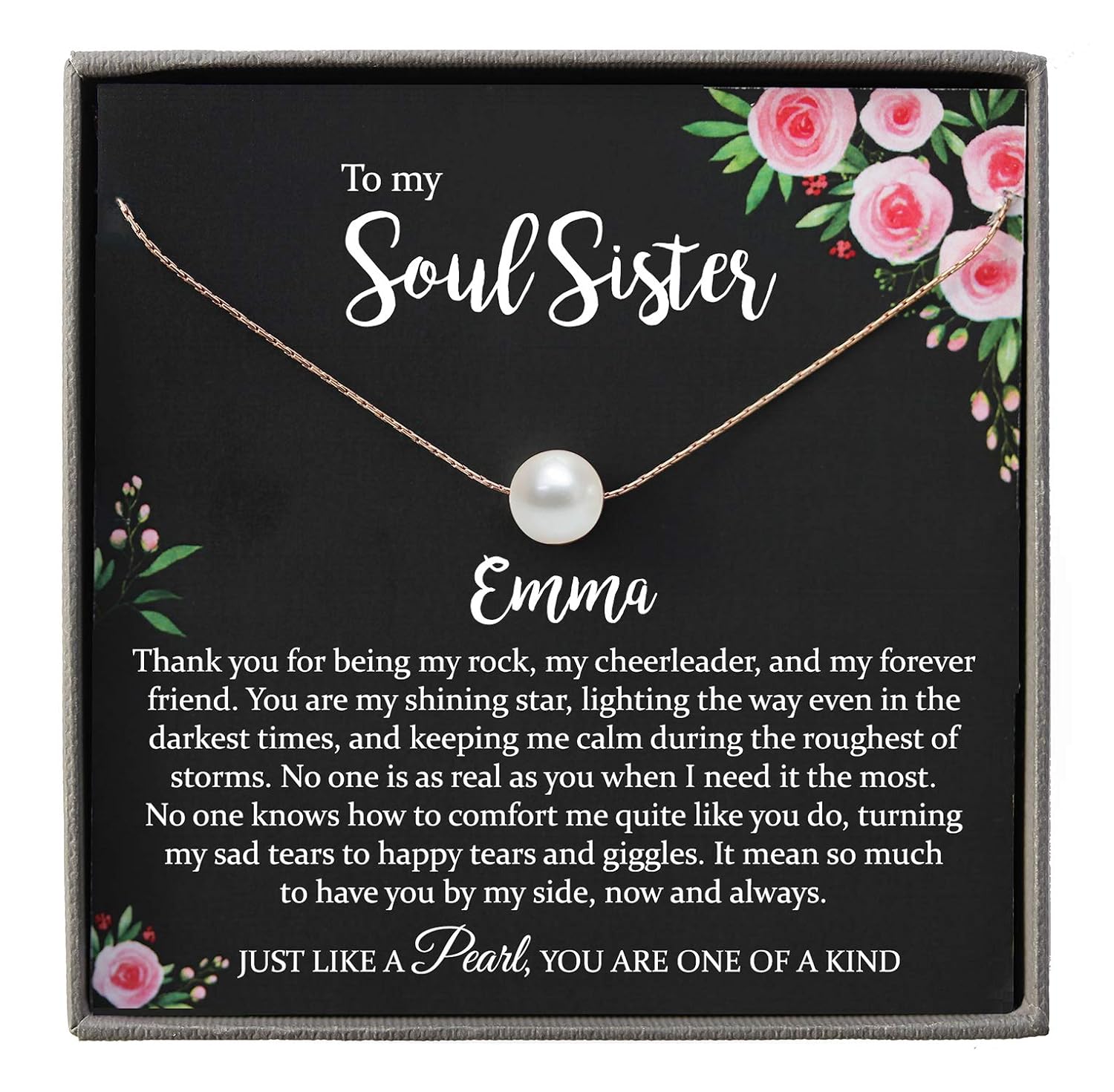 Happy Birthday To My Soul Sister Amazon.com: Soul Sisters Necklace, Best Friend Gifts For Women, Bff Birthday  Gifts, Unbiological Sister, Floating Pearl Necklace With Meaningful Message  : Handmade Products
