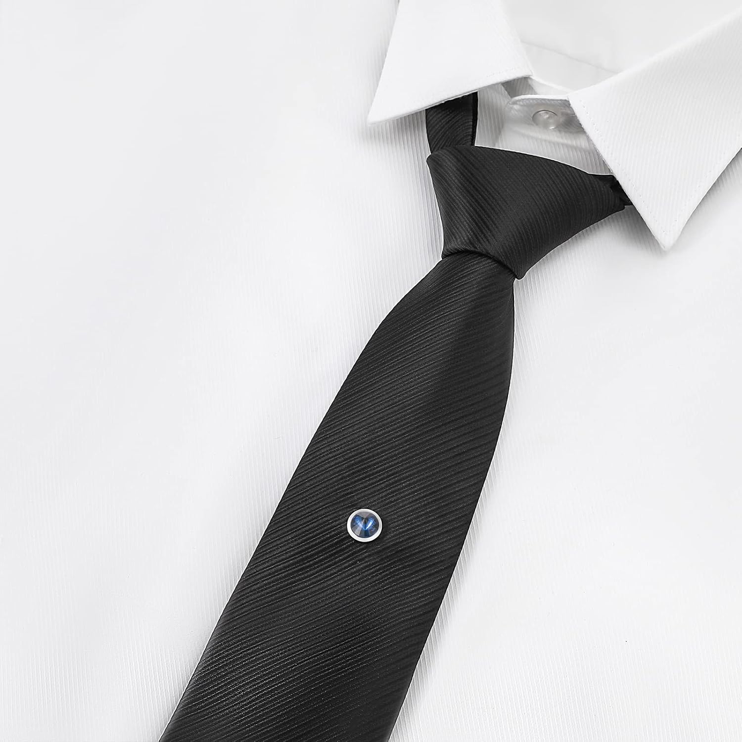 Tie Pins for Men Silver Tie Pins with Chain, Tie Tack Pins Brooch Personalized Wedding Business Gifts