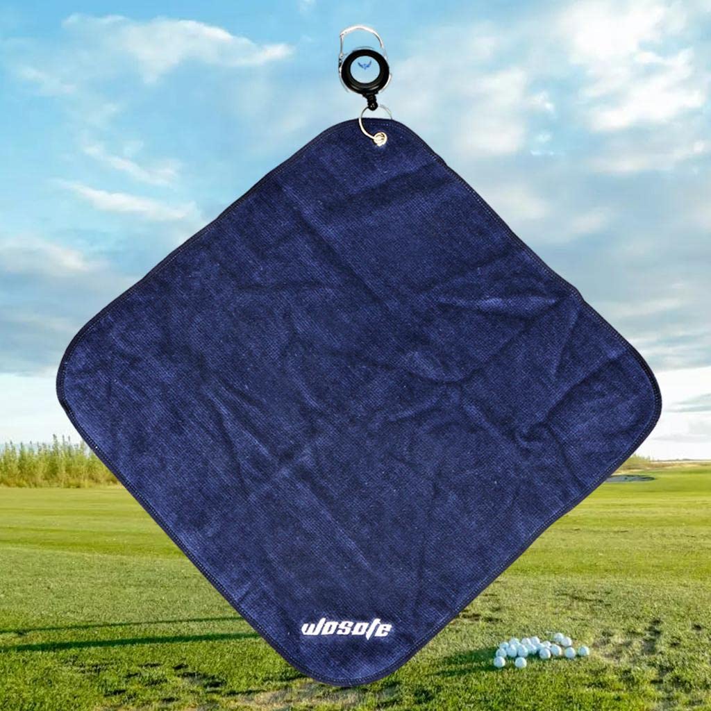 Juego de 10 toallas de golf de microfibra de 30 x 30 cm, absorbente de sudor, paño de limpieza deportivo, azul oscuro
