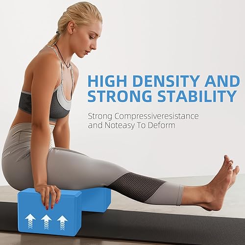 Miniatura 4 de Bloques de yoga, bloques de espuma EVA de apoyo, bloque de yoga antideslizante resistente para pilates, meditación, estiramiento y tonificación,
