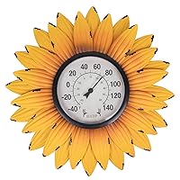 Vista 1 de Termómetros de exterior para patio, termómetro al aire libre, termómetro de pared, termómetro de girasol para patio, pared o decoración, no requiere