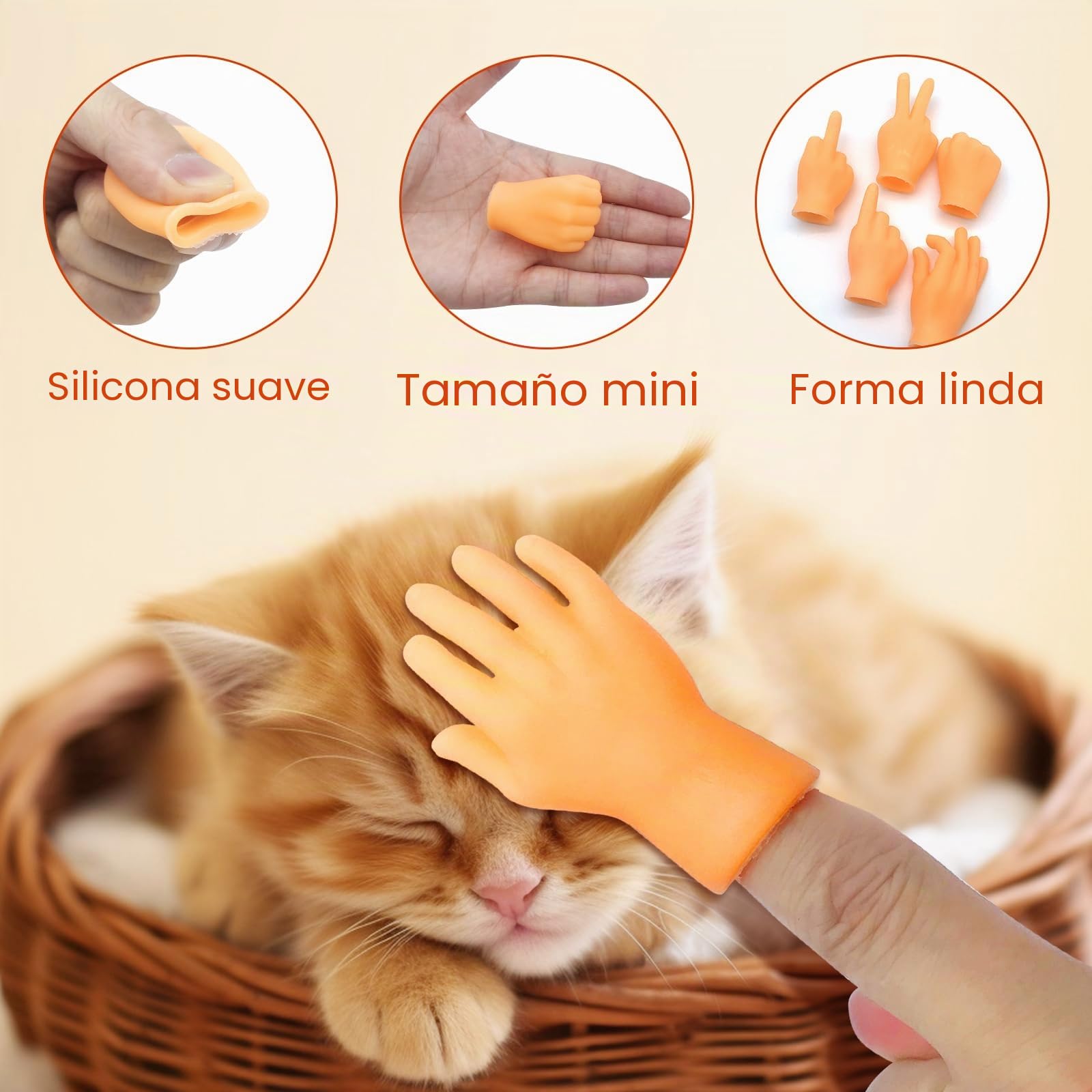 Mini Dedos Locos 14 Unidades: Manos De Goma Para Marionetas De Dedo, Set Con Mano Izquierda, Derecha, Tijera, Puño, OK Y Más – Perfectas Para Jugar Con Tus Mascotas O Shows De Fantasía