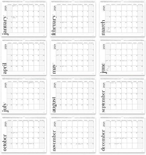 Miniatura 4 de S&O - Calendario de pared minimalista moderno de enero de 2024 a junio de 2025, calendario mensual arrancable, calendario académico de pared de 18