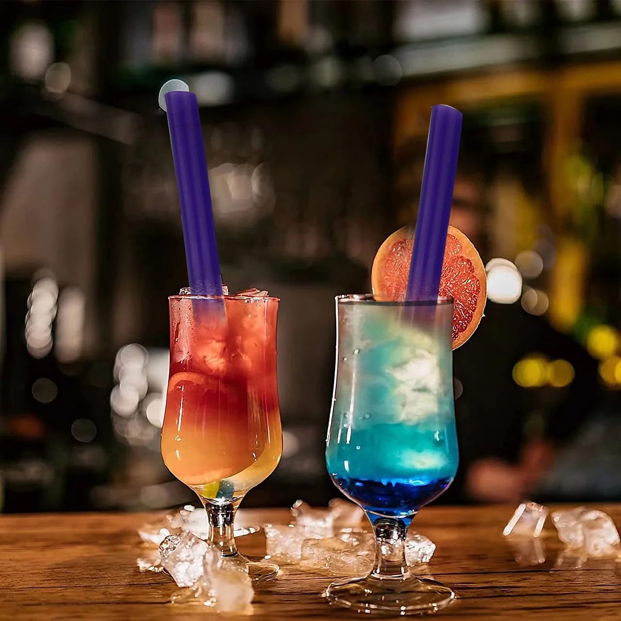 vaoruteng 10 Inch Drinking Straws(10 Inch x 0.23 Inch)(250PCS, Purple)