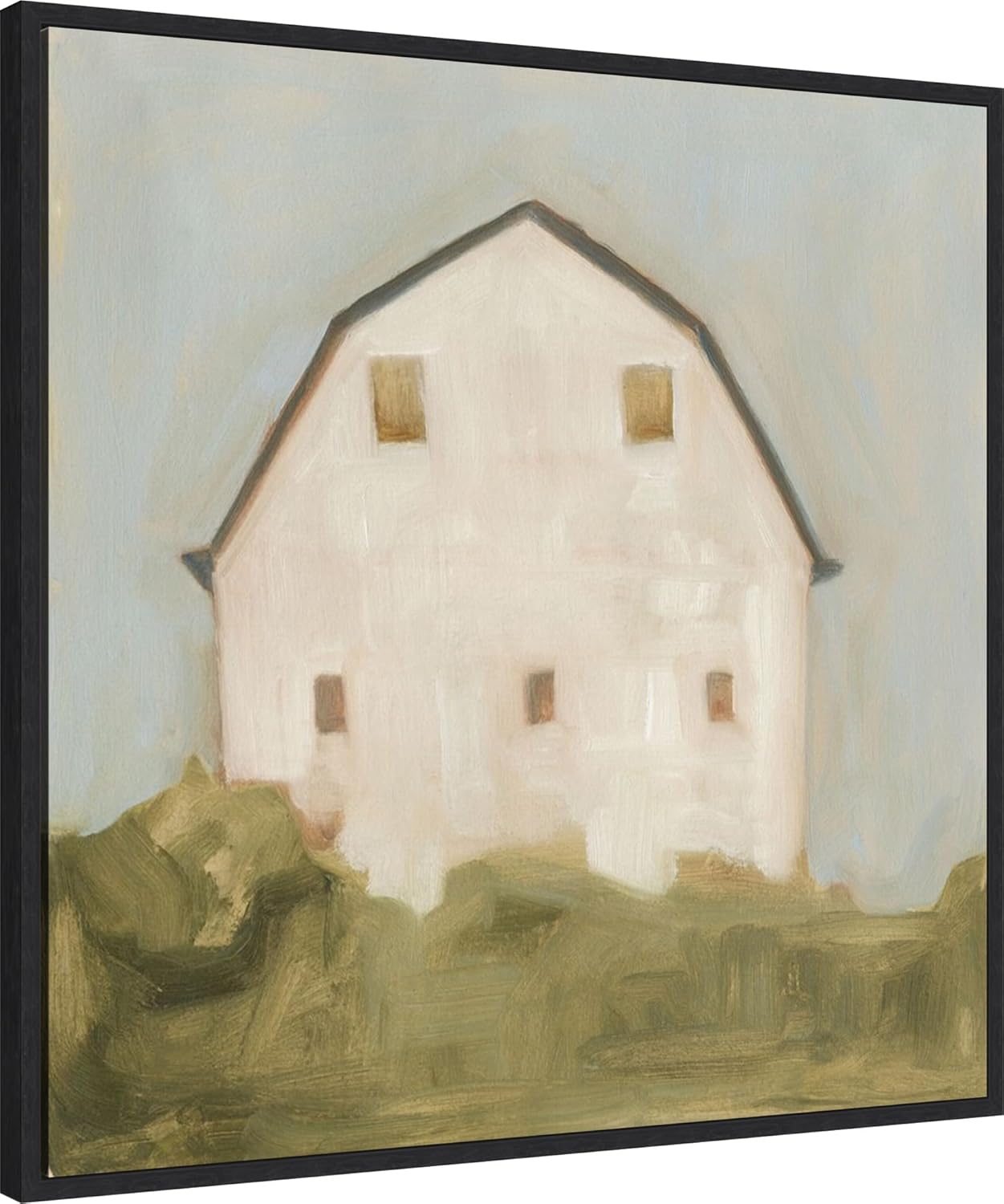 Amanti Art Framed Canvas Wall Art 30x30 Serene Barn III by Emma Scarvey, Framed Wall Art Canvas, Landscapes Artwork, Modern Decor, Large Poster Painting for Living Room, Bedroom, Bathroom, Kitchen,