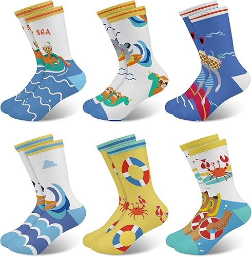 Queenshin Animals Socks Sloth Koala Boys Girls Funny Crew Cartoon Novelty Crazy 