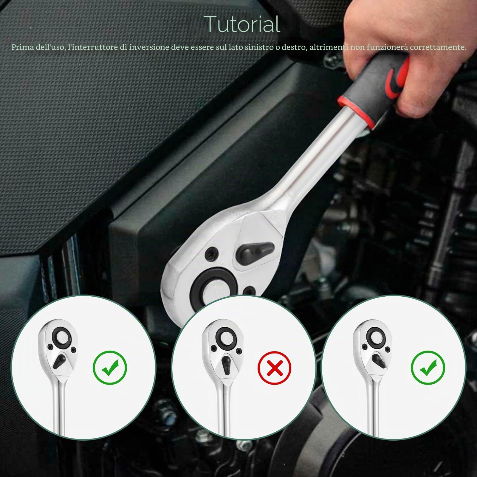 108 Pezzi Set di Chiavi a Bussola, Set di Chiavi a Cricchetto 1/2" e 1/4", Set Chiavi a Tubo a Cricchetto a 72 Denti, Kit di Strumenti a Cricchetto Cr-V, Set di Attrezzi Chiavi a Bussola
