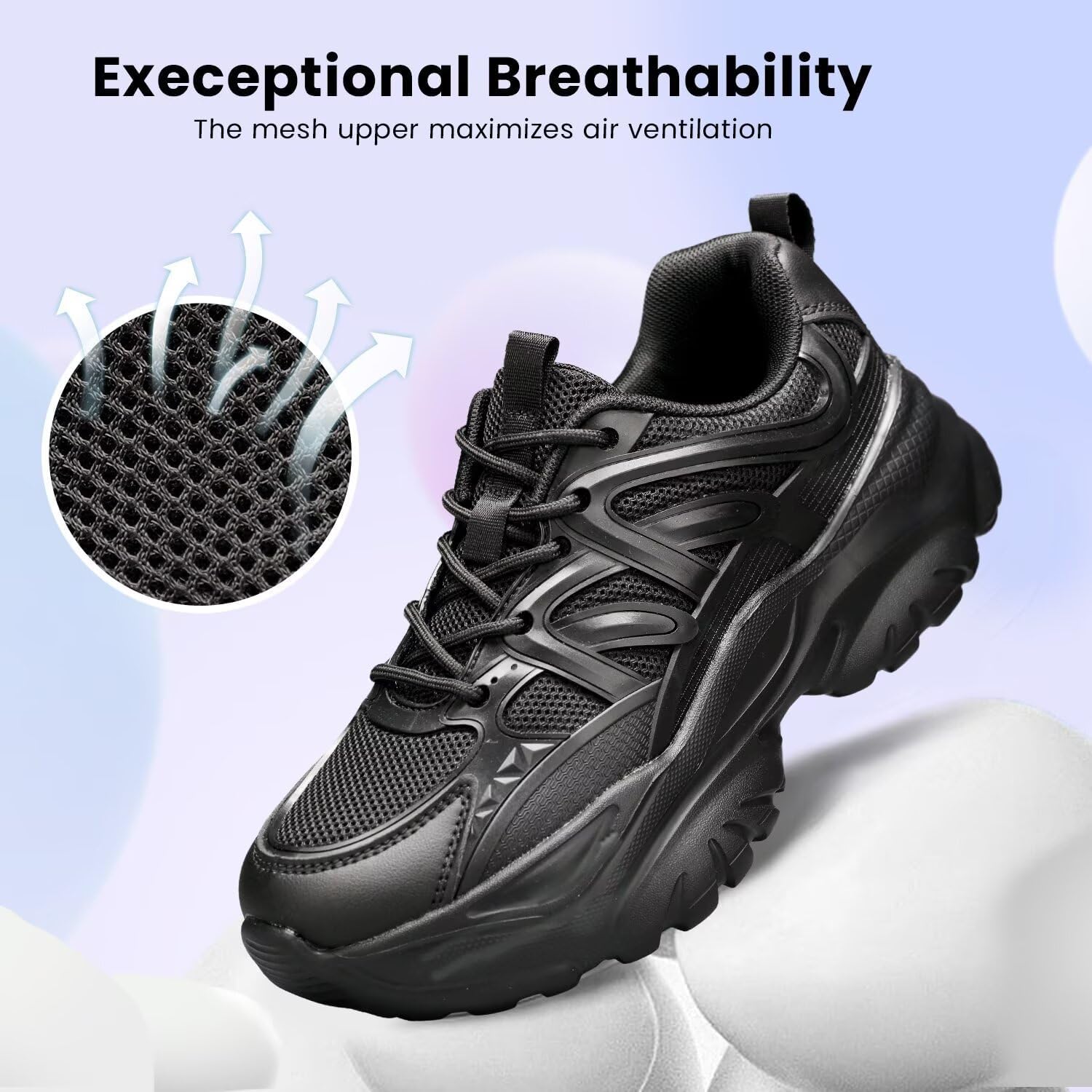 Women's Road Running Shoes Non Slip Ladies Walking Fashion Athletic Chunky Sneakers Work Gym Comfort Lightweight Mesh Soft Sole - Image 5