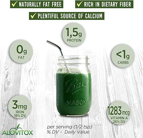 Miniatura 7 de Chlorella orgánica en polvo de 8 onzas  Superalimento denso en nutrientes con antioxidantes, proteínas, vitaminas C, E, complejo B, enzimas,