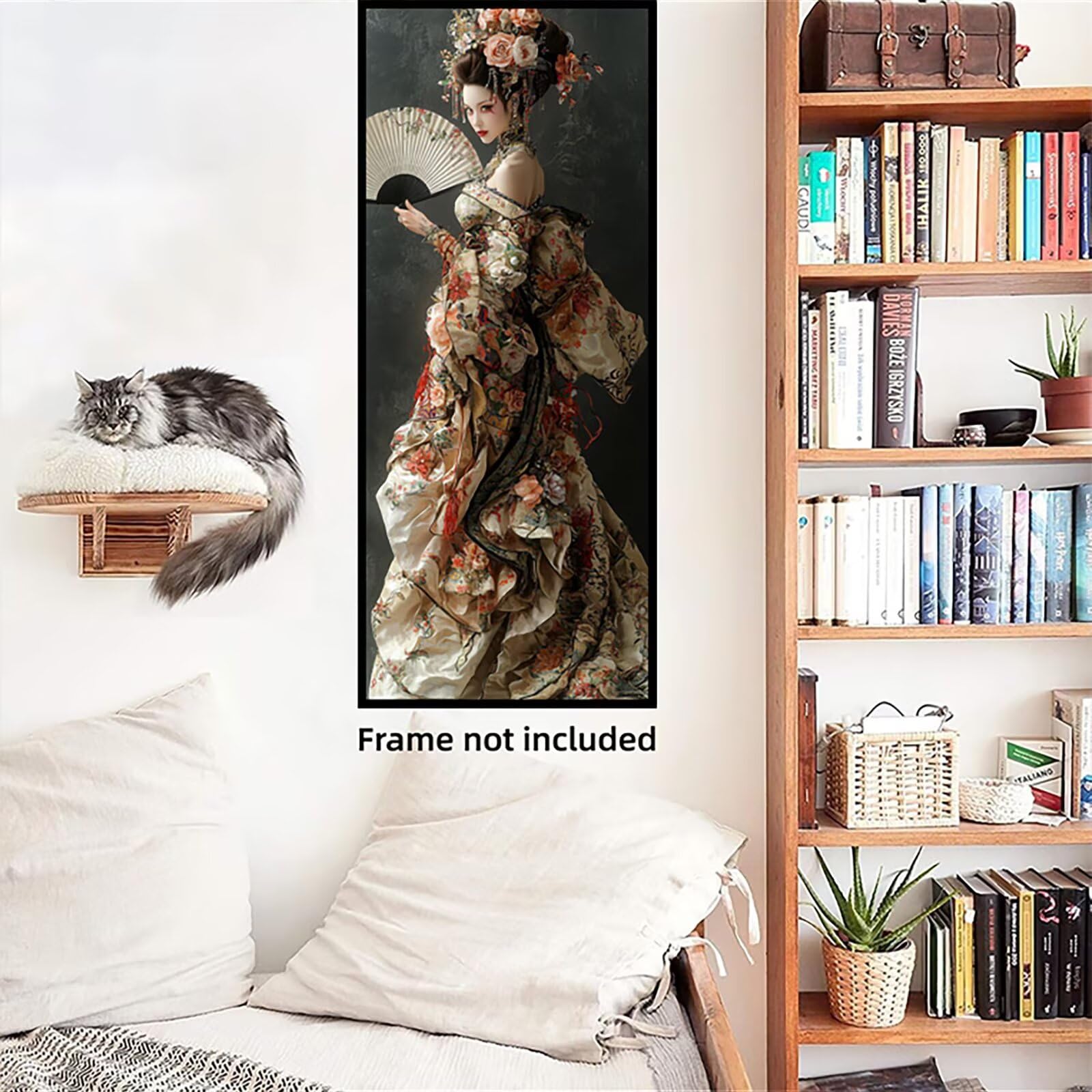 Malen Nach Zahlen 50x150cm Leinwand Schönheit Malen Nach Zahlen Erwachsene mit Ohne Rahmen, DIY Kreativ Set für Erwachsene mit Pinseln und Acrylfarbe, Zimmer Deko Japan Landschaft Geschenk, P0M-77