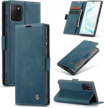 Samsung Galaxy Note 10 Lite Wallet Case, Soft PU Leather Flip Case Magnetic Stand Flip Protective Cover Leather Case with ID & Credit Card Slots Holder Case for Samsung Galaxy Note 10 Lite Blue