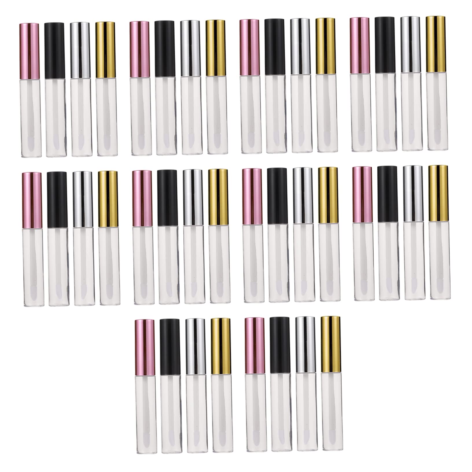 Tubetti per Gloss Labbra 10ml in Abs, Confezione da 40 Pezzi | Ricaricabili con Testina a Pennello, Formato Portatile, per Balsamo e Fai da Te Cosmetico