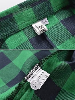 Camicia Bambino Flanella A Quadri Buffalo Verde - Cotone Morbido Per 2-3 Anni, Ideale Per Foto E Feste