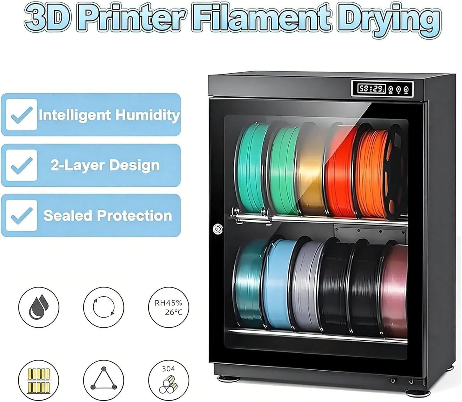 Caisson De Protection Contre L'Humidité,Armoire Rangement Filament 3d