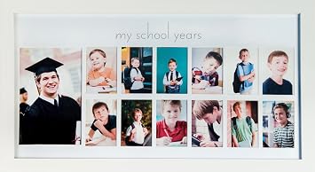 Green Pollywog School Years Picture Day Collage Frame, White, K-12