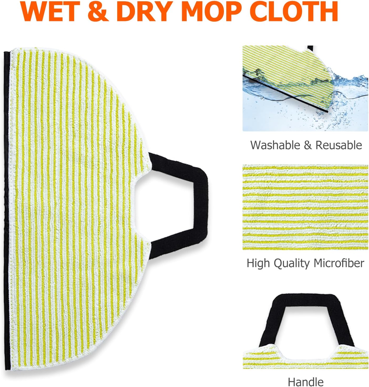 6 Pack Vacmop Shark Vacuum Pads for Shark AV2610WA, RV2610WA, RV2620WD, RV2410WD, Matrix Plus AI Ultra 2-in-1 Robot Vacuum