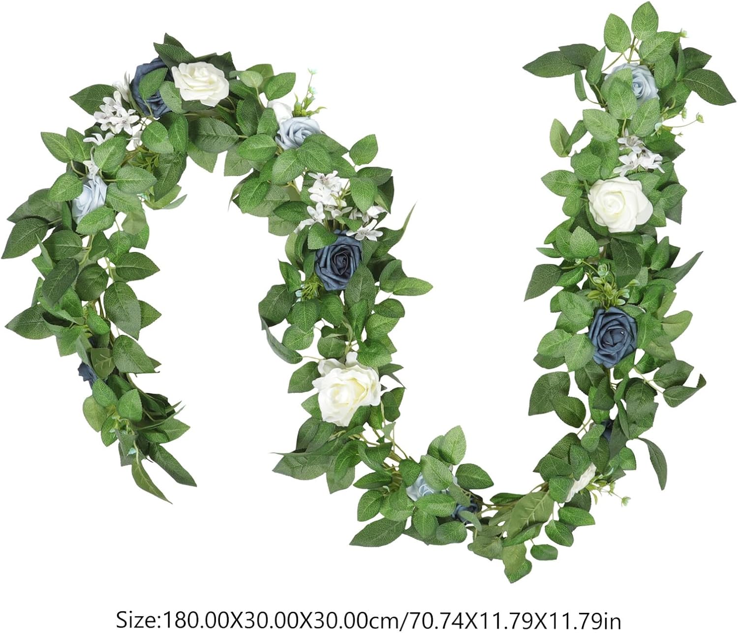 BESPORTBLE Artificial Rose Vine Garland Floral Vines Faux Blue Rose Garland Wedding Hanging for Outdoor Party Table Centerpiece