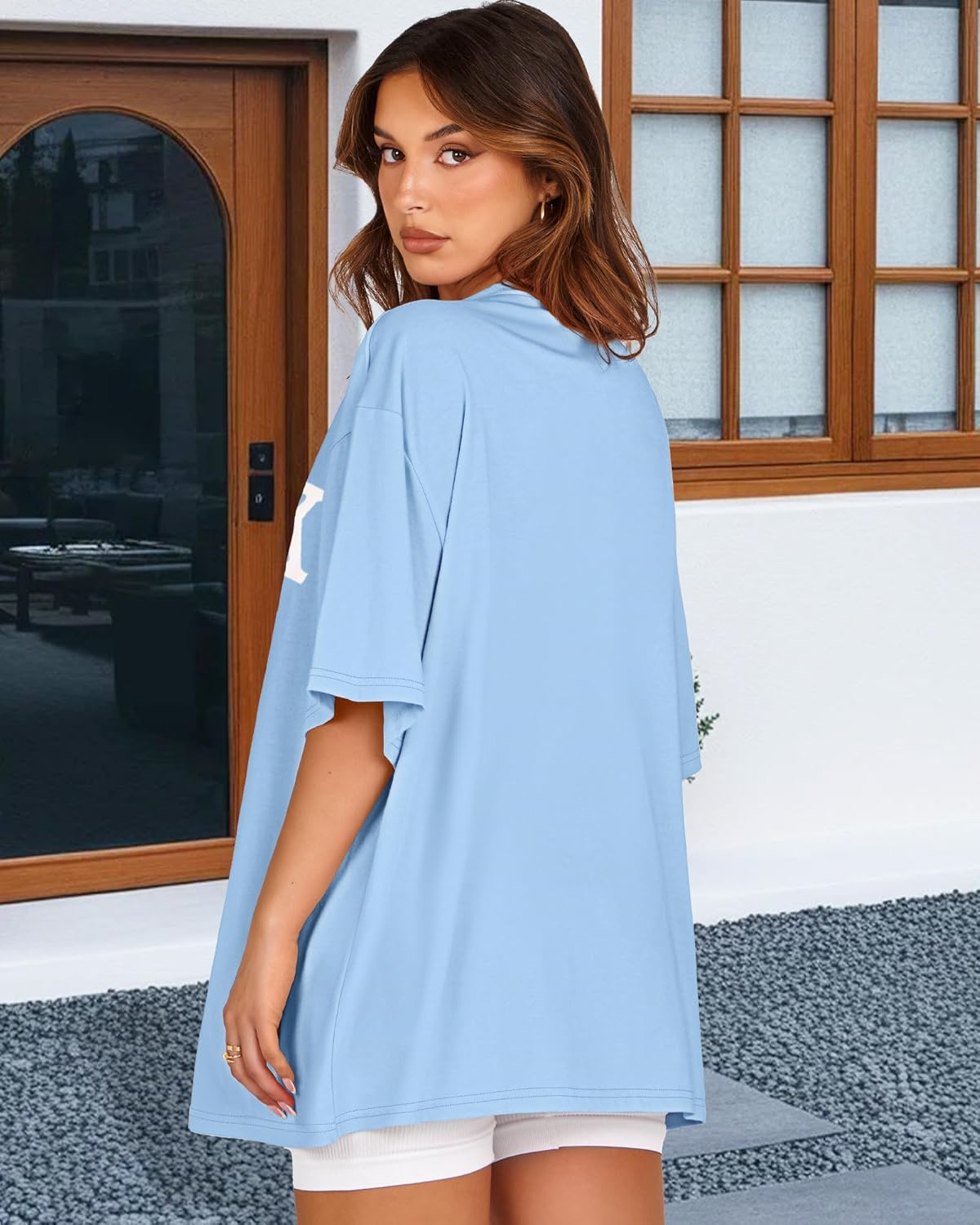 Womens Oversized Tshirt Graphic Tees Crew Neck Summer Short Sleeve Loose Fit Tops - Image 5