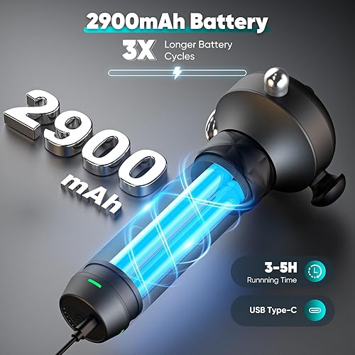 Miniatura 4 de M1 Max Pistola de masaje de terapia de vibración de tejido profundo - Masajeador muscular de mano de 6500 RPM con cabeza de pulgar para punto de