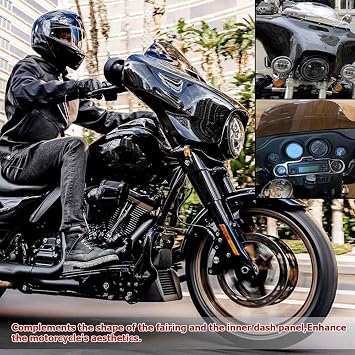 9 Wave Windshield Fit for Harley Touring 2014-2024 Electra Glide Street Glide Road Glide Tri Glide Revival FLH 2021 ,Windscreen Wind Deflectors (Clear)