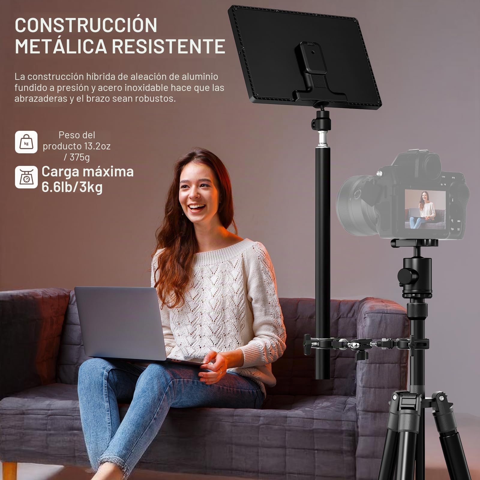 NEEWER Doble Súper Clamp Montaje Cámara con Brazo Mágico, Interfaz NATO, Zapatos Fríos,1/4" Agujeros para ARRI, Abrazadera de Soporte Luz Foto Estudio Escritorio Barra Transversal Paraguas, UA060