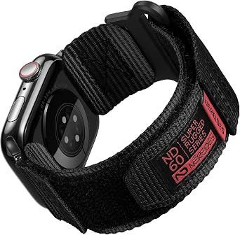 Nereides Compatible with Apple Watch Straps Series 11 10 9 8 7 6 5 4 SE 3/2/1 Ultra 3/2/1, Nylon Sport Replacement Band for iWatch Strap 46mm 45mm 44mm 49mm L, Black