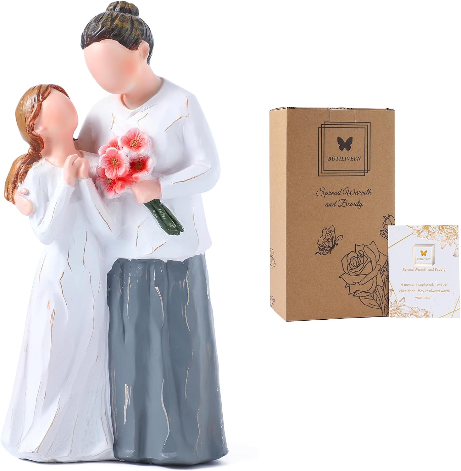 BUTILIVEEN Grandma and Granddaughter Figurines, Gifts for Mothers Day, Christmas and Birthday from Grandkid to Grandmother, Hand Painted Statue, 8inch, Resin - Image 9