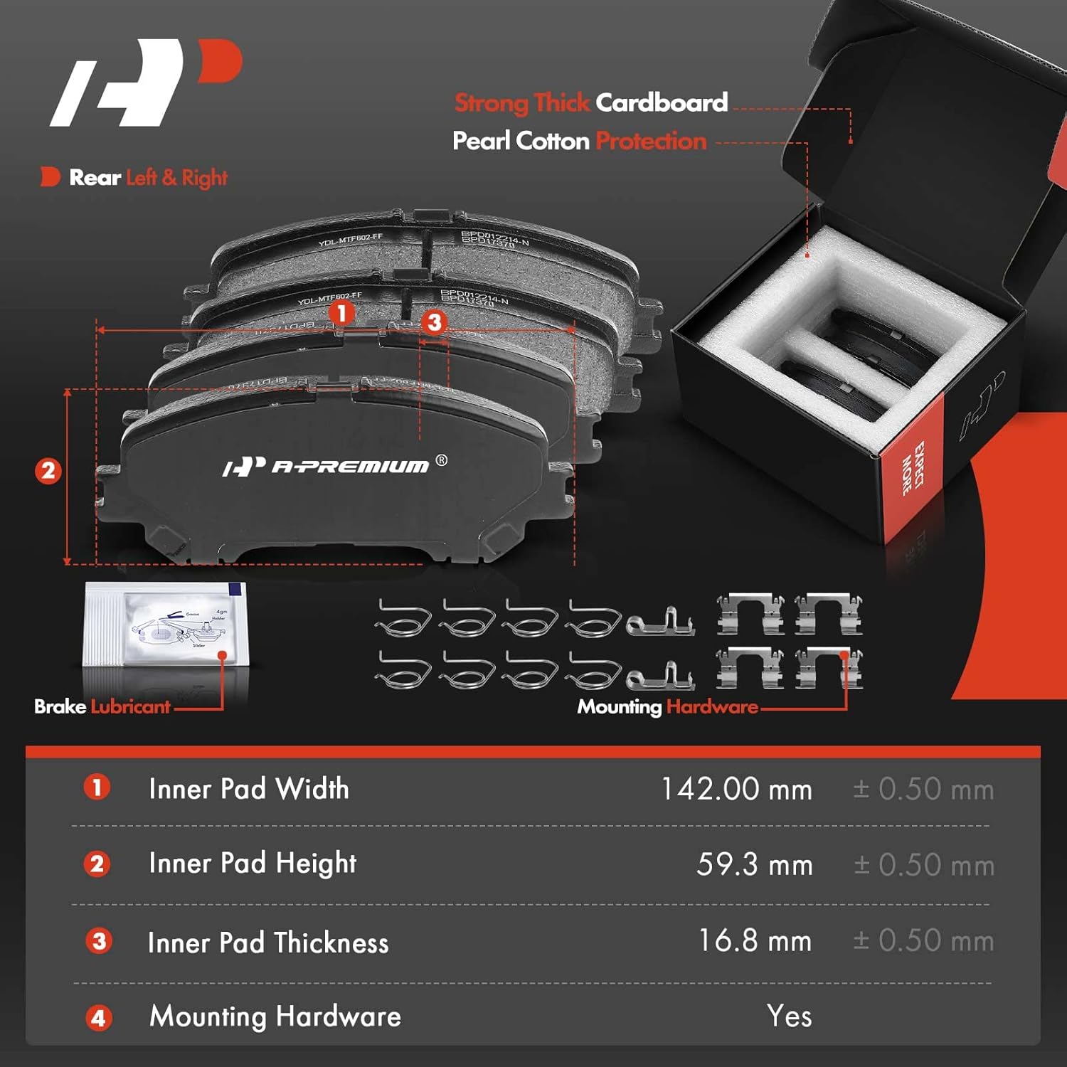 A-Premium 11.65 inch (295.8mm) Front Vented Disc Brake Rotors + Ceramic Pads Kit Compatible with Nissan Models - Rogue 2014 2015 2016, Without Third Row Seating, 6-PC Set