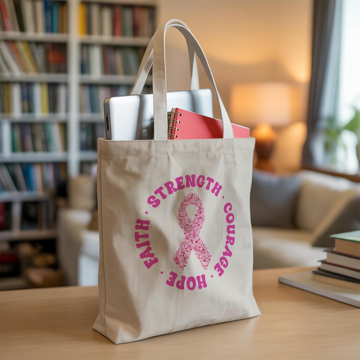 Aesthetic Inspirational Gift Tote Bag, Gifts for Grandma Mom Friend Canvas Bag with Inner Pocket - Image 7