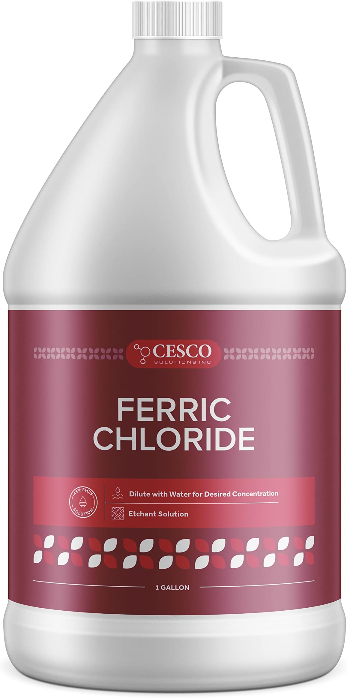 Cesco Solutions, Inc. Ferric Chloride – 1 Gallon High Concentration Chloride – Wide Applications – Ideal as Etchant Jewelry Making, Coagulant for Water Treatment