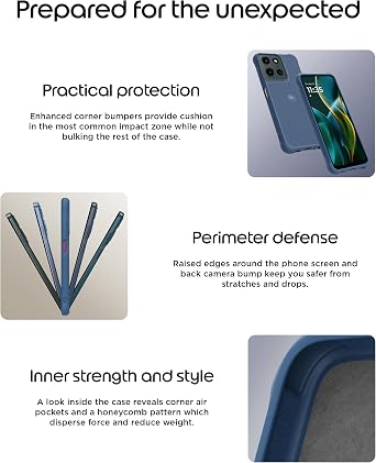 Motorola Moto G (2025/2026), G Play (2026) Rugged Protective Case Dusk Blue | Precision fit, Military Grade Shock Absorbing Cover for Enhanced Phone Grip, Drop Protection