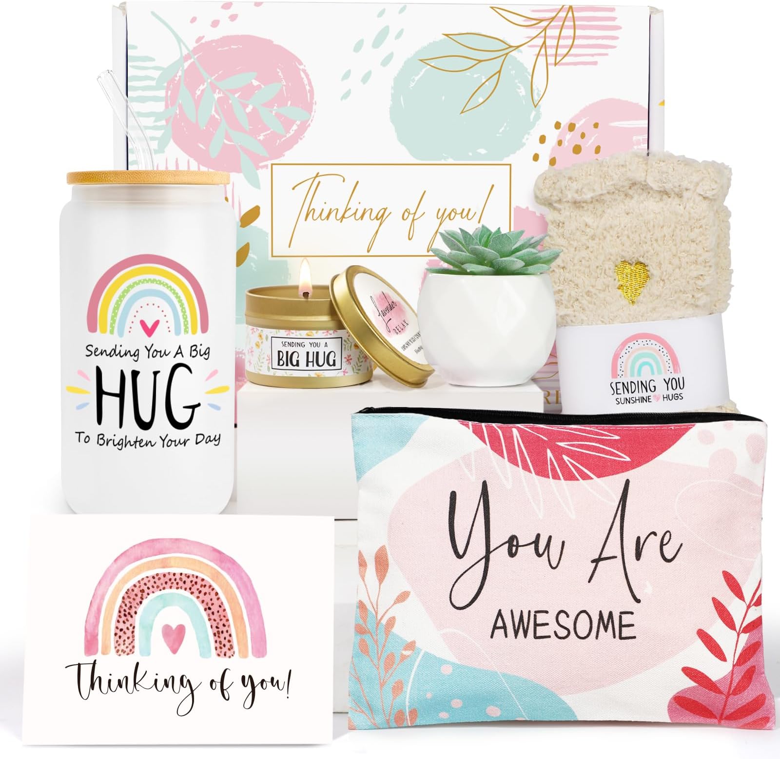 Get Well Soon Gift Baskets for Women, Feel Better Gifts for Women, Get Well Gifts for Woman After Surgery, Sending Hug, Thinking of You, Encouragement Cheer up Gift for Her, Sick Friend