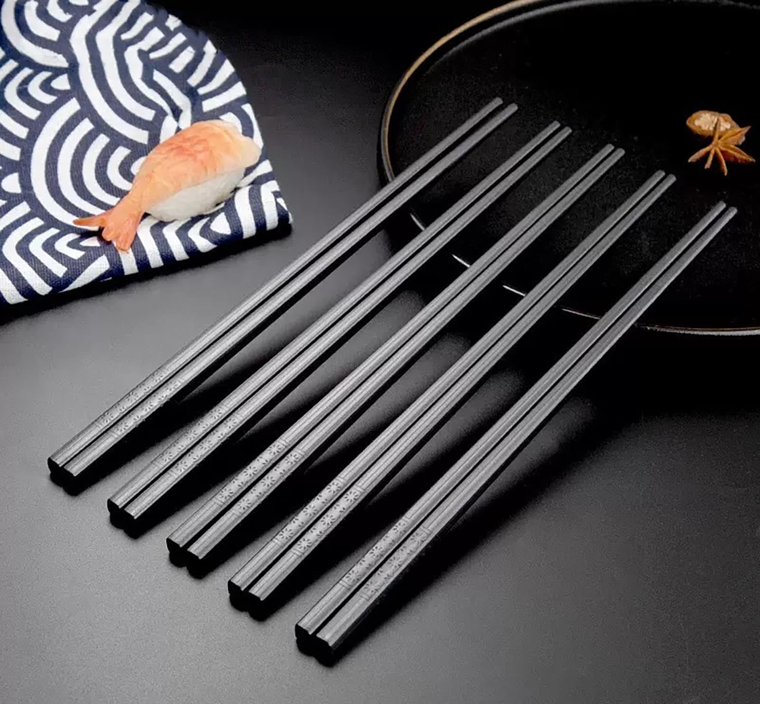 Chchmu Bacchette In Fibra Di Vetro 5 Colori - Antiscivolo, Lavabili, Resistenti Al Calore, Set Per Famiglia
