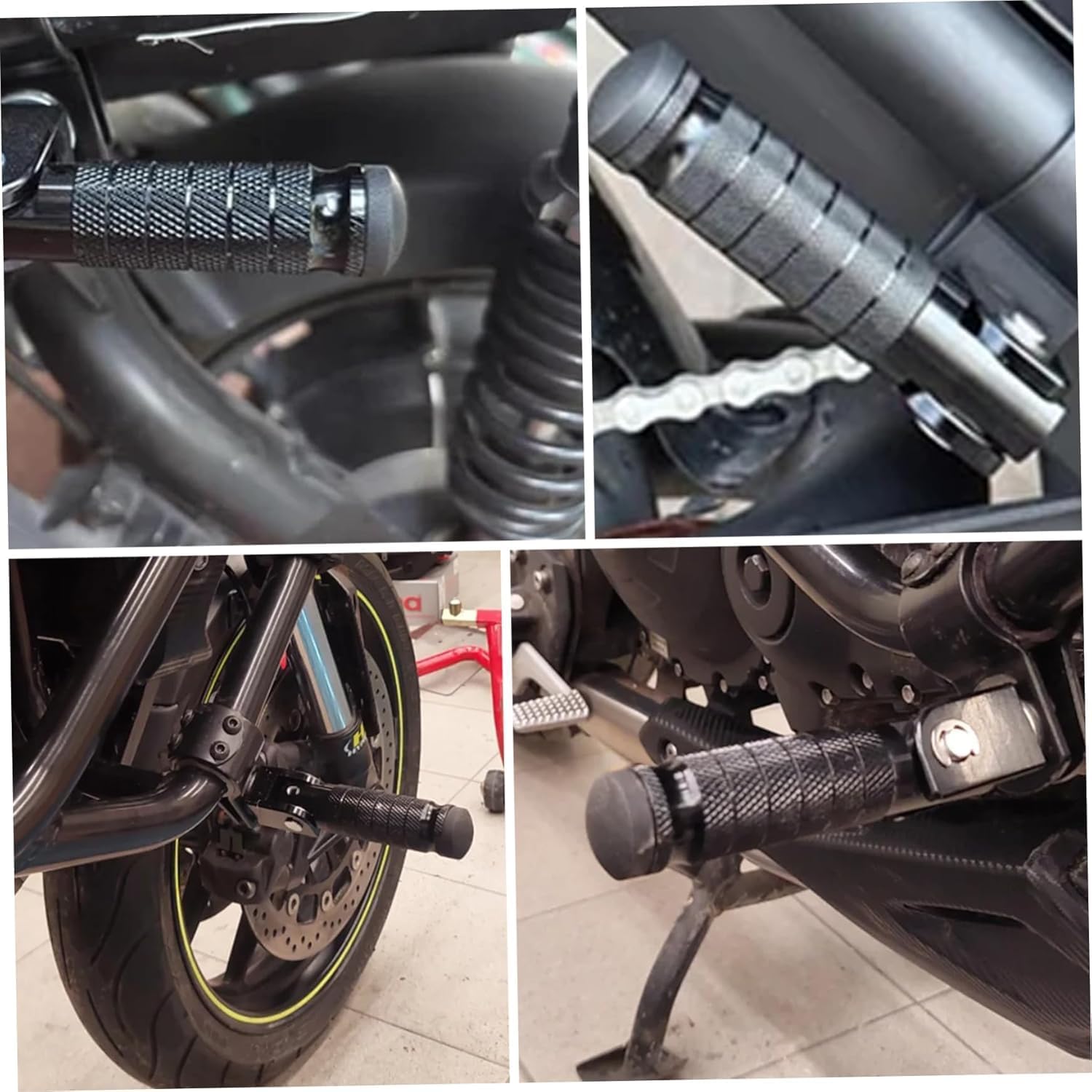 2pcs Aluminum Alloy Foot Pegs for Ebike, Folding Bike, Scooter, Motorcycle - Durable Foot Rest Accessories for Enhanced Comfort & Stability