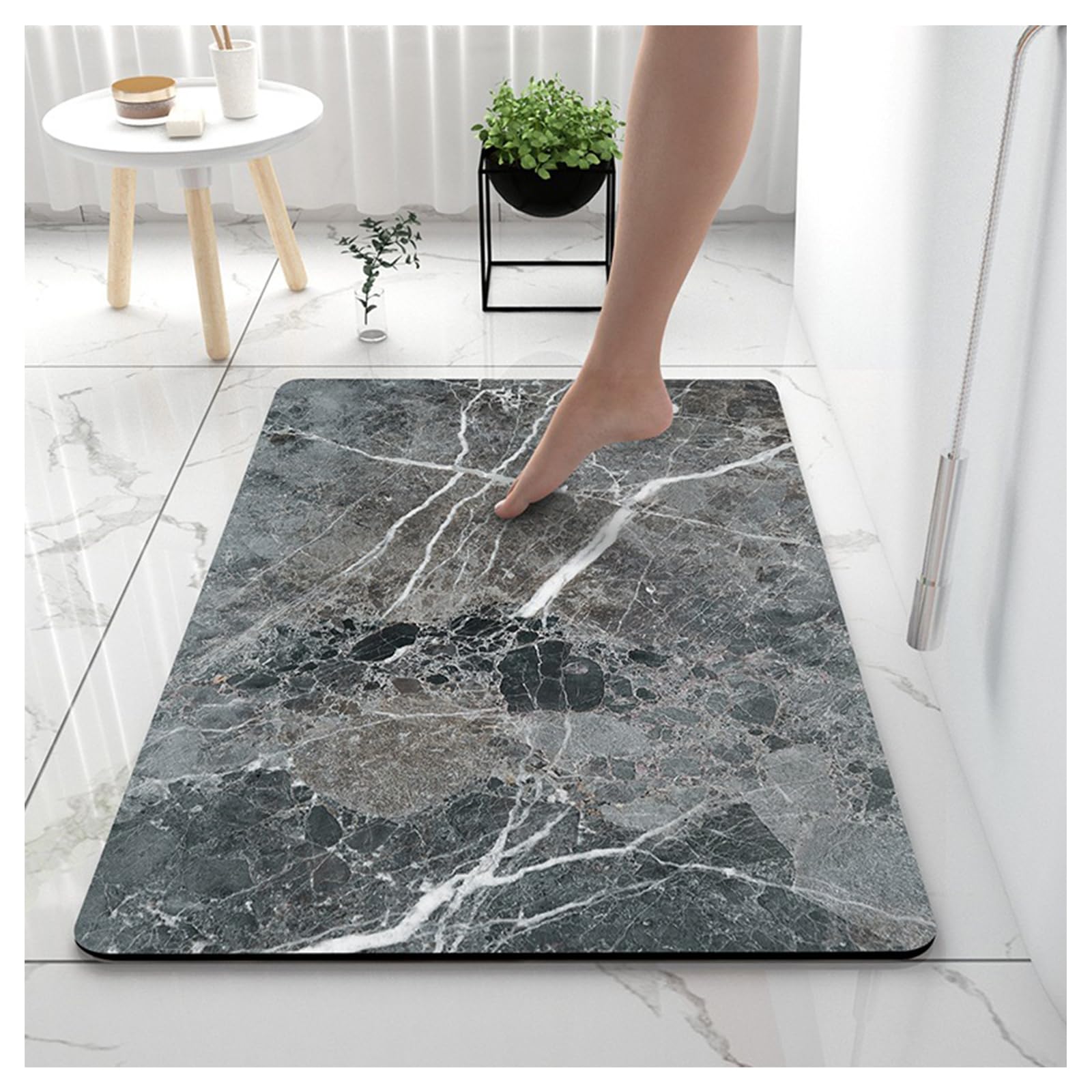 Ergocar Tappeti Bagno Super Assorbenti, Tappetino Da Cucina Antiscivolo, Resistente All'usura Morbido Tappetino da Bagno, per Bagno, Cucina, Camera da Letto(Texture Del Pannello di Roccia)
