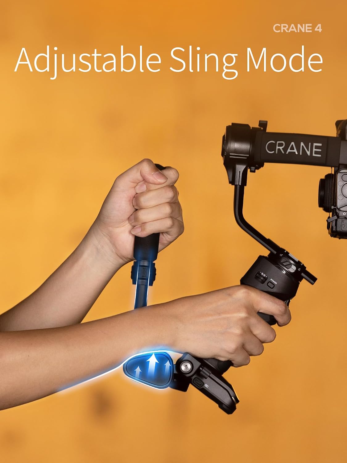 ZHIYUN Crane 4 showing adjustable sling mode